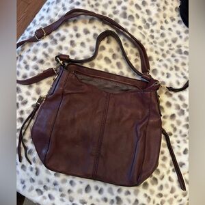 Realer Chic Brown Leather Shoulder Bag